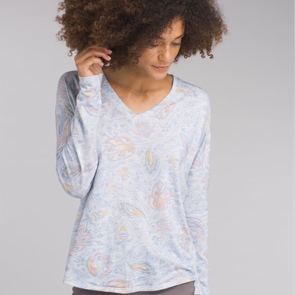 prAna Shiloh Top - NWT Women’s Organic Blue Sierra - Picture 2 of 5